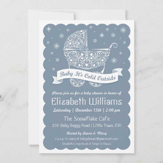 Baby Es ist kalte Außendusche Einladung (Vorderseite)