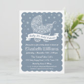 Baby Es ist kalte Außendusche Einladung (Stehend Vorderseite)