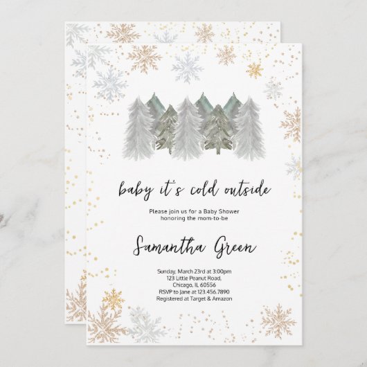 Baby es ist kalte Außendusche Einladung (Vorne/Hinten)