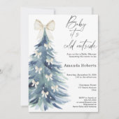 Baby Es ist kalte Outside Bow Baby Dusche Einladung (Vorderseite)