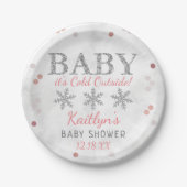 Baby Es ist kalte Outside Boys Winter Baby Dusche Pappteller (Vorderseite)