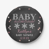 Baby Es ist kalte Outside Boys Winter Baby Dusche Pappteller (Vorderseite)