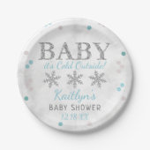 Baby Es ist kalte Outside Boys Winter Baby Dusche Pappteller (Vorderseite)