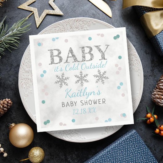 Baby Es ist kalte Outside Boys Winter Baby Dusche Serviette