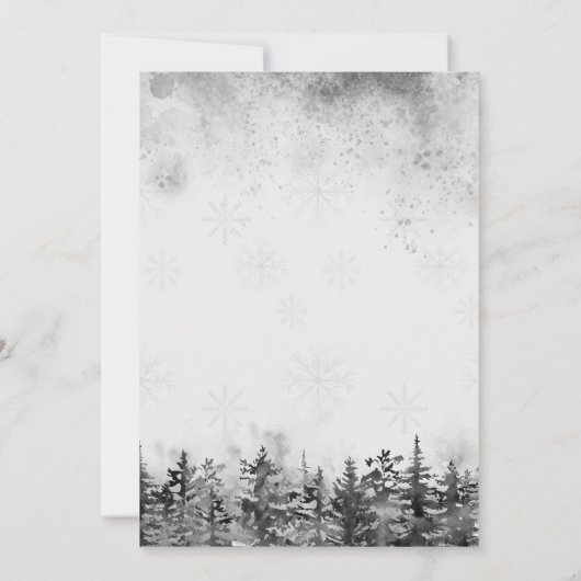 Baby Es ist kalte Outside Forest Snow Baby Dusche Einladung (Rückseite)