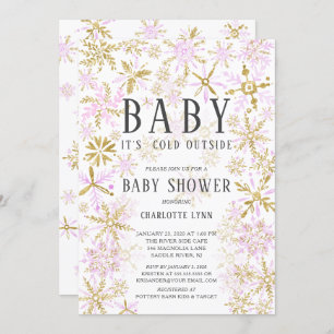 Baby Es ist kalte Outside Girls Babydusche Einladung