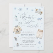 Baby es ist kalte Outside Winter Baby Dusche Einladung (Vorderseite)