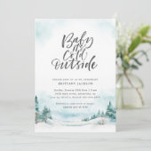 Baby es ist kalte Outside Winter Baby Dusche Einladung (Stehend Vorderseite)