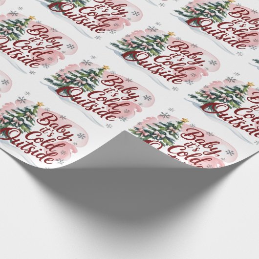 Baby, es ist kalte Outside Winter Baby Dusche Geschenkpapier (Ecke)