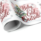 Baby, es ist kalte Outside Winter Baby Dusche Geschenkpapier (Rolleneckpunkt)