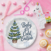 Baby, es ist kalte Outside Winter Boy Baby Dusche Pappteller (Party)