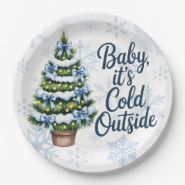 Baby, es ist kalte Outside Winter Boy Baby Dusche Pappteller