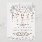 Baby Es ist kalte Outside Winter Kleidung Babydusc Einladung (Vorderseite)