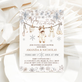 Baby Es ist kalte Outside Winter Kleidung Babydusc Einladung