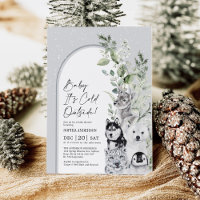 Baby Es ist kalte Outside Winter Tiere Baby Dusche