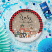 Baby Es ist kalte Outside Winter Woodland Babydusc Pappteller (Party)