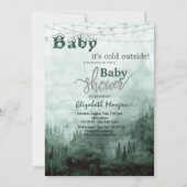 Baby Es ist kalte Pine Tree Forest Baby Dusche Einladung (Vorderseite)