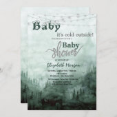 Baby Es ist kalte Pine Tree Forest Baby Dusche Einladung (Vorne/Hinten)