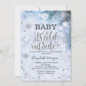 Baby Es ist kalte Schneeflocken Winter Baby Dusche Einladung (Vorderseite)
