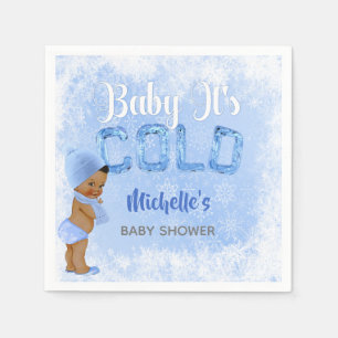 Baby, es ist kalter Schneeflockenblauer ethnischer Serviette