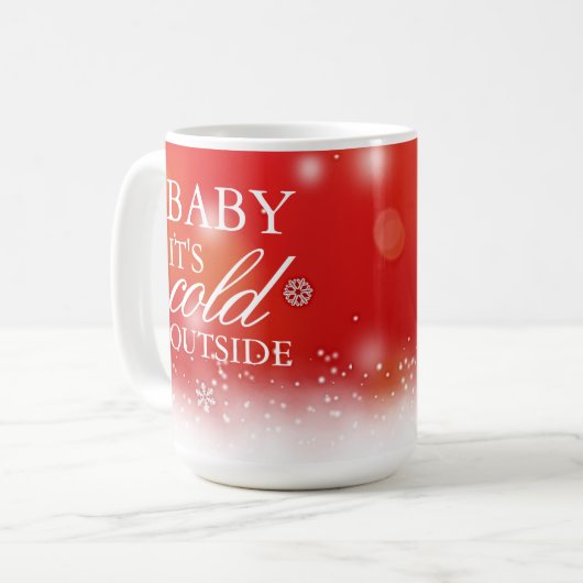 Baby es ist kalter Weihnachtsurlaub im Freien Kaffeetasse (Vorderseite Links)