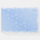 Baby Es ist kalter Winter Snowflake Blue Boy Dusch Gästebuch (Rückseite)