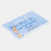 Baby Es ist kalter Winter Snowflake Blue Boy Dusch Gästebuch (Ecke)