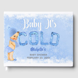 Baby Es ist kalter Winter Snowflake Blue Boy Dusch Gästebuch