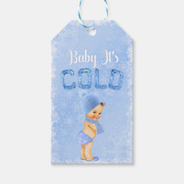 Baby Es ist kalter Winter Snowflake Blue Boy Dusch Geschenkanhänger
