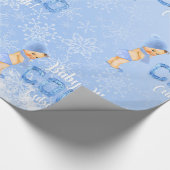 Baby Es ist kalter Winter Snowflake Blue Boy Dusch Geschenkpapier (Ecke)