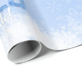 Baby Es ist kalter Winter Snowflake Blue Boy Dusch Geschenkpapier (Rolleneckpunkt)