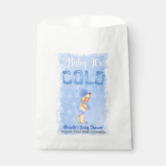 Baby Es ist kalter Winter Snowflake Blue Boy Dusch Geschenktütchen