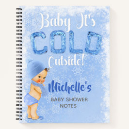 Baby Es ist kalter Winter Snowflake Blue Boy Dusch Notizblock