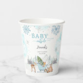 Baby Es ist kaltes Winterwald Außendusche. Pappbecher (Rückseite)