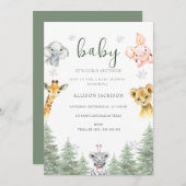 Baby Es ist kaltes Woodland Außendusche Einladung (Vorne/Hinten)