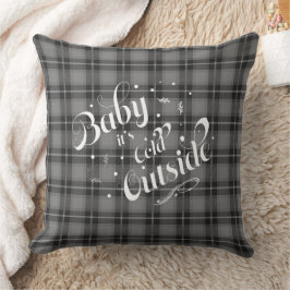 Baby es kalt Outside Gray Kariert Holiday Modern Kissen