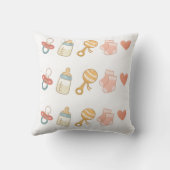 Baby-Essentials-Muster Kissen (Rückseite)
