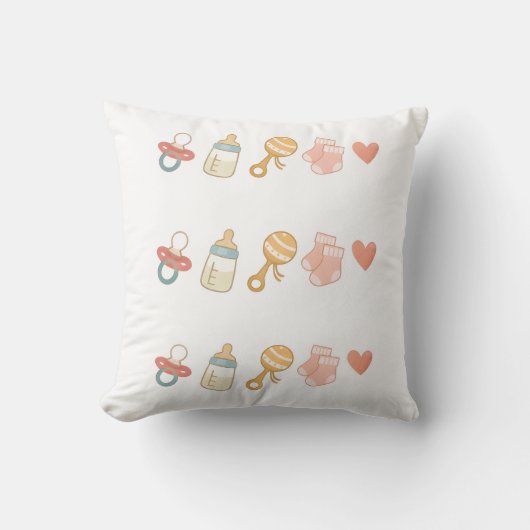 Baby-Essentials-Muster Kissen (Vorderseite)