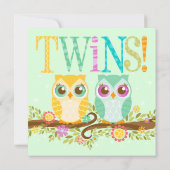 Baby-Eule paart - Geschlecht decken Einladung (Rückseite)