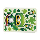 Baby-Eule süße St. Patrick Cartoon Magnet (Horizontal)