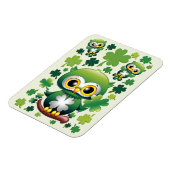 Baby-Eule süße St. Patrick Cartoon Magnet (Linke Seite)