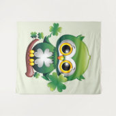 Baby-Eule süße St. Patrick Cartoon Wandteppich (Vorderseite (Horizontal))