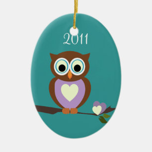 Baby-Eulen-Foto Keramik Ornament
