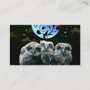 Baby-Eulen unter dem Mondschein Visitenkarte