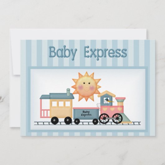 Baby Express Boy Baby Shower Einladung (Vorderseite)