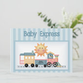 Baby Express Boy Baby Shower Einladung (Stehend Vorderseite)