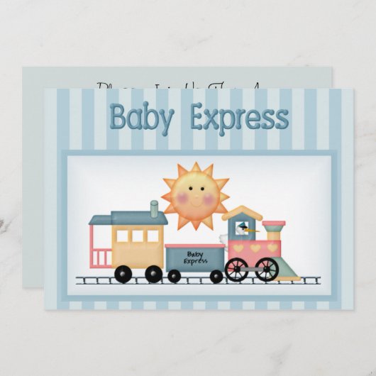 Baby Express Boy Baby Shower Einladung (Vorne/Hinten)