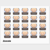 Baby Face - Blue & Brown Personalisiert Stickers (Blatt)