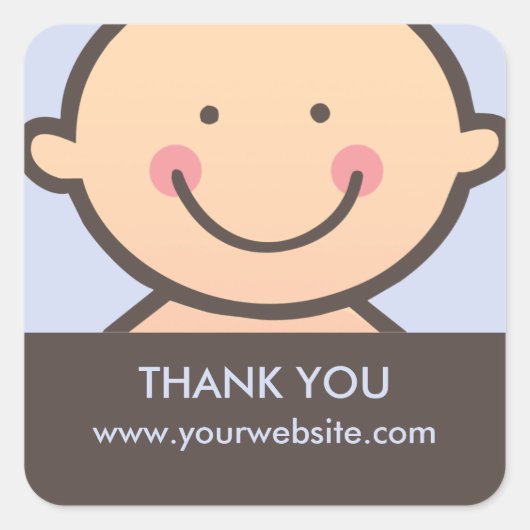 Baby Face - Blue & Brown Personalisiert Stickers (Vorderseite)