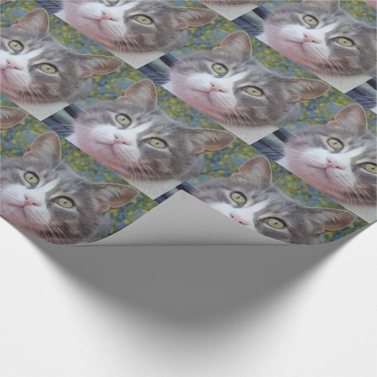 Baby Face Cat Wrapping Paper Geschenkpapier (Ecke)